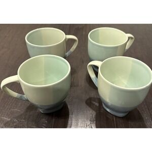 222 Fifth Color Blocks Blue Green Coffee Tea Mugs Mug 4 Inch Set Of 4 NEW‎